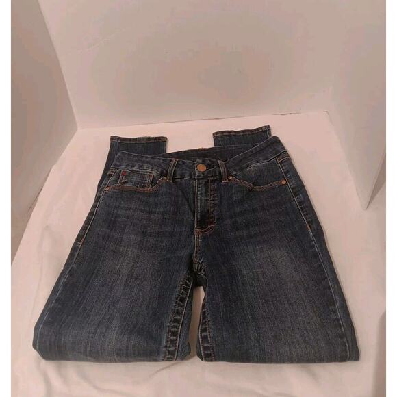 Seven 7 Jeans Women's 10 Blue Straight Slim Fit High-Rise Med Wash 30 X 29 - Picture 7 of 8